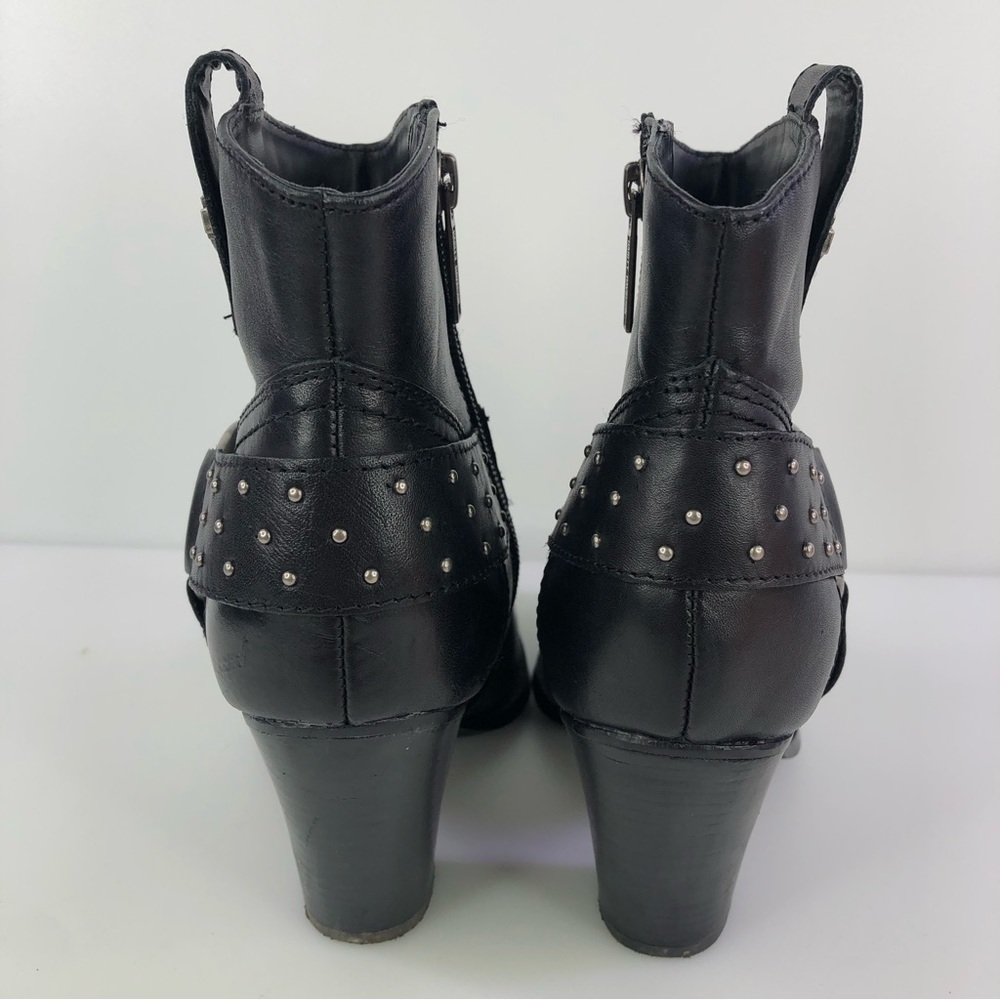 Harley Davidson Womens Black Leather Ankle Boots Size 7 D85024 - Picture 5 of 7